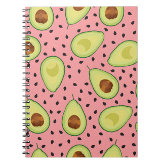 Caderno Espiral Padrão rosa Avocado