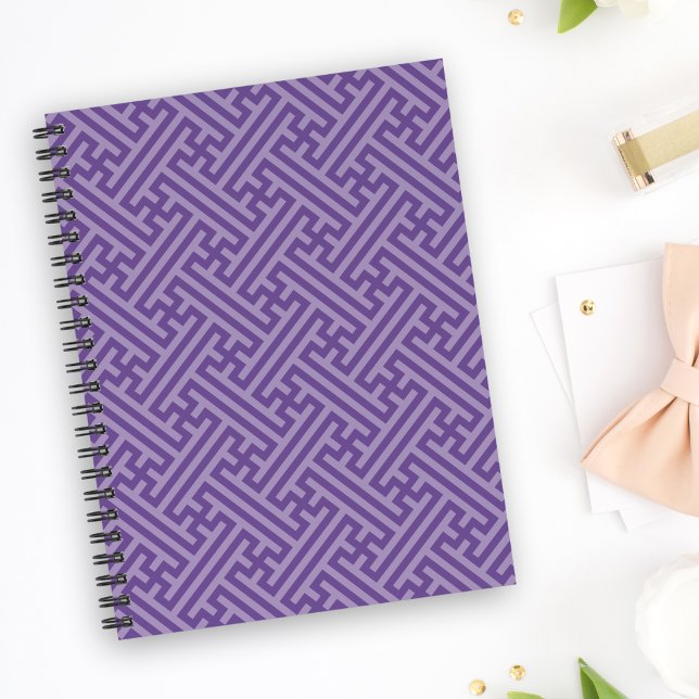 Caderno Espiral Padrão Sayagata, japonês, roxo e rosa (Criador carregado)
