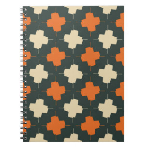 Caderno Espiral Padrão sem costura com elementos geométricos brilh