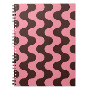 Caderno Espiral Padrão sem costura com faixas onduladas no estilo 