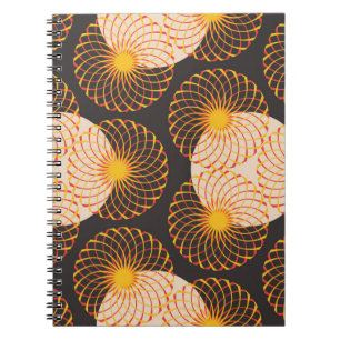 Caderno Espiral padrão sem costura da grelha floral gráfica em m