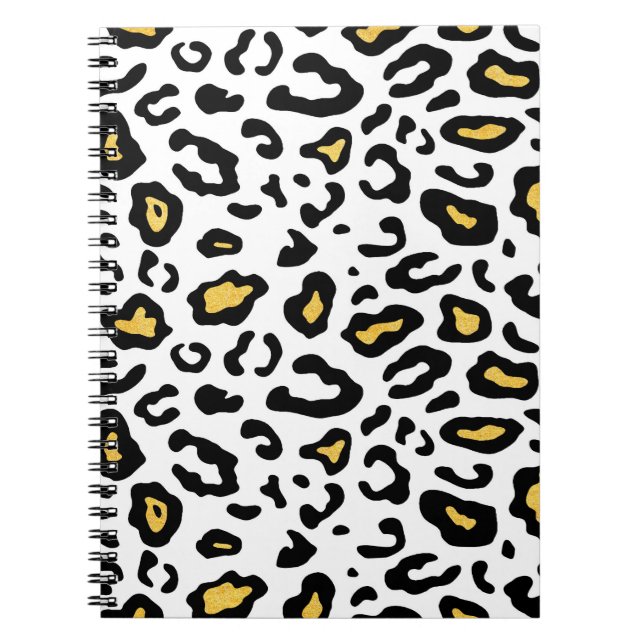 Caderno Espiral Padrão sem costura da pele leopardo (Frente)