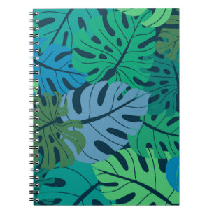 Caderno Espiral Padrão sem costura da selva tropical