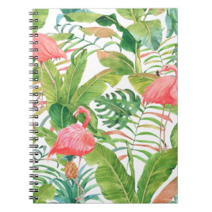 Caderno Espiral Padrão sem costura de aquarela desenhada à mão com