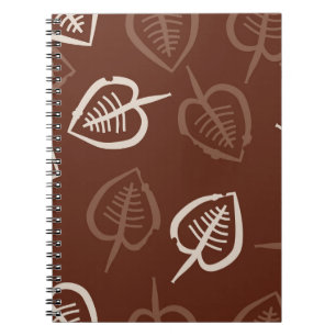 Caderno Espiral Padrão sem costura de um motivo floral com folhas.