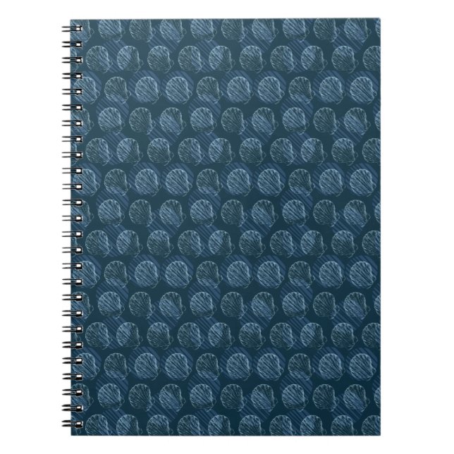 Caderno Espiral Padrão sem costura em cores de tendência com conch (Frente)