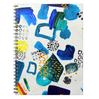 Caderno Espiral Padrão sem costura feito por traçados de tinta des