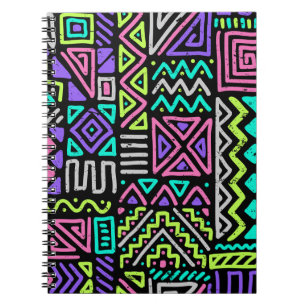 Caderno Espiral padrão sem descontinuidades com linhas de abstrato