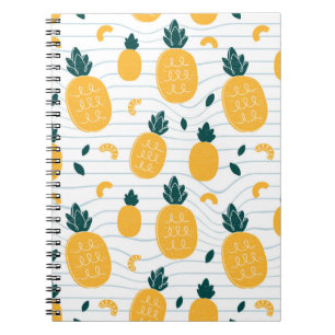 Caderno Espiral Padrão sem descontinuidades do ananás