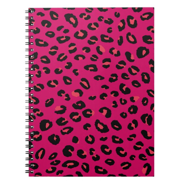 Caderno Espiral padrão sem descontinuidades do leopardo abstrato m (Frente)