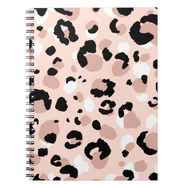 Caderno Espiral padrão sem descontinuidades do leopardo abstrato m (Frente)