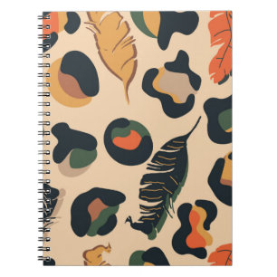 Caderno Espiral padrão sem soldadura abstrato, dorso selvagem de