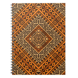 Caderno Espiral Padrão têxtil étnico tribal estilo africano