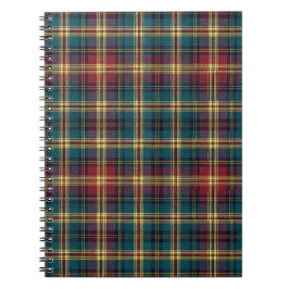 Caderno Espiral Padrão Tradicional Xadrez Escocês Royal Tartan