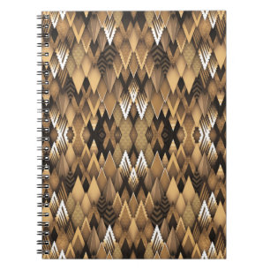 CADERNO ESPIRAL PADRÃO TRIANGULAR RUSTICO TRIBAL