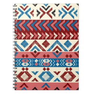 Caderno Espiral Padrão Tribal Colorido