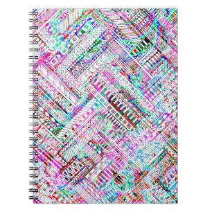 Caderno Espiral Padrão tribal colorido bonito