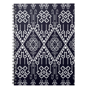 Caderno Espiral Padrão tribal contínuo