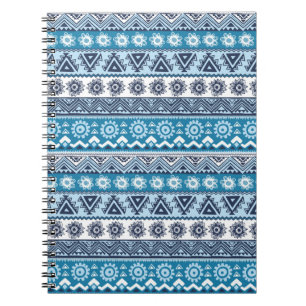 Caderno Espiral Padrão tribal contínuo