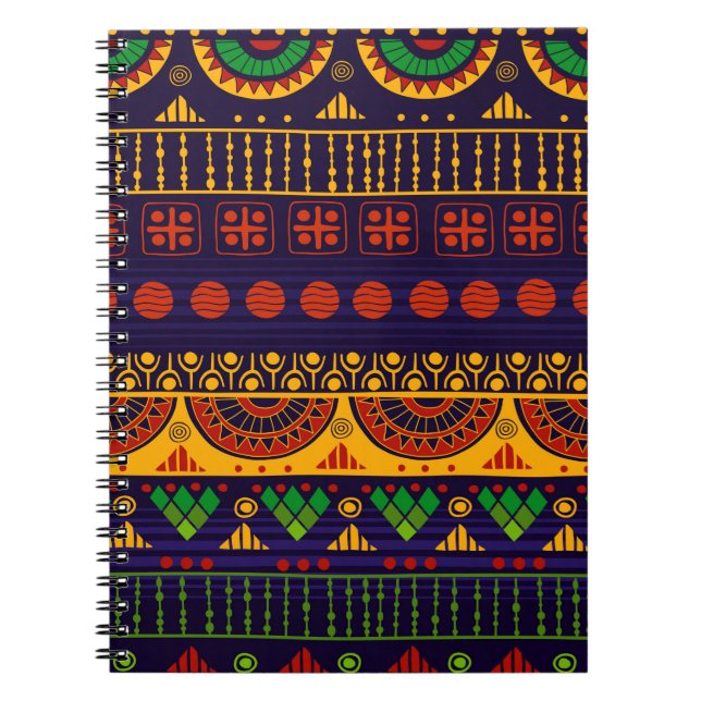 Caderno Espiral Padrão tribal perfeito.  (Frente)