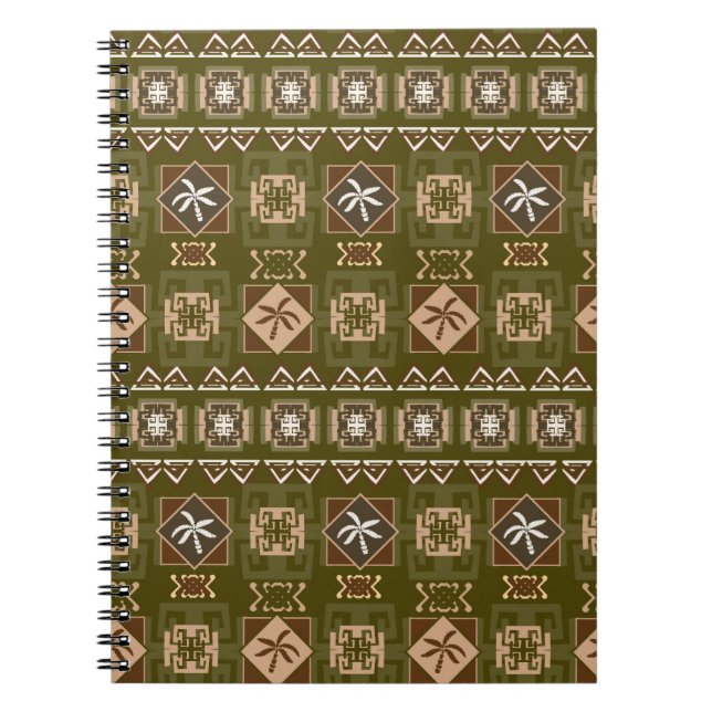 Caderno Espiral Padrão tribal sem descontinuidades 2 (Frente)