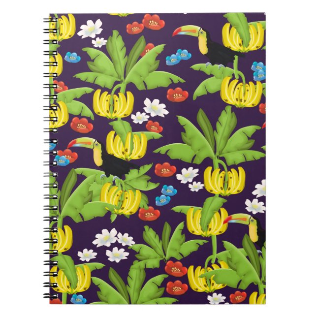 Caderno Espiral Padrão tropical (Frente)