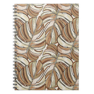 Caderno Espiral Padrão tropical. Design gráfico com mons incrív