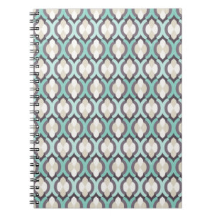Caderno Espiral Padrão Turquesa Marroquino