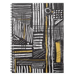 Caderno Espiral Padrão uniforme criativo de abstrato: design artís