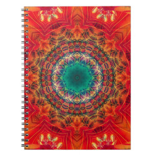 Caderno Espiral Padrão uniforme de adorno floral abstrato