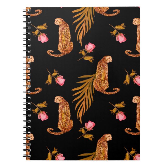 Caderno Espiral Padrão uniforme de aquarelas com guejos (Frente)