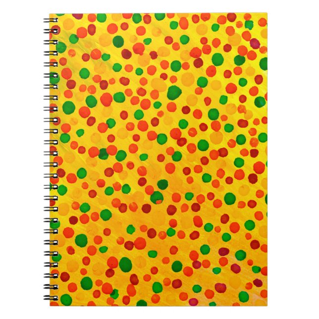 Caderno Espiral padrão uniforme de cores d'água do Bolinhas (Frente)