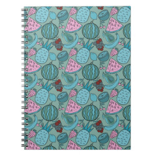 Caderno Espiral padrão uniforme de fruta Padrão da superfície