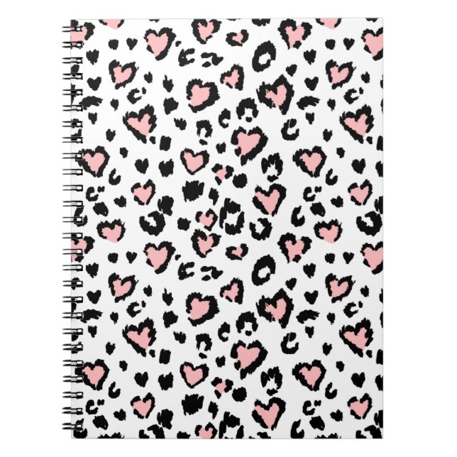 Caderno Espiral Padrão uniforme de leopardo ou jaguar, texturizado (Frente)