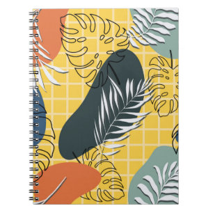 Caderno Espiral Padrão uniforme de memphis de verão,abstrato