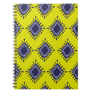 Caderno Espiral padrão uniforme tribal do ikat na moda moderno