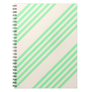 Caderno Espiral Padrão verde e bege de cinco faixas