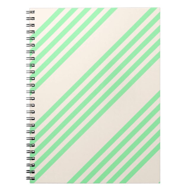 Caderno Espiral Padrão verde e bege de cinco faixas (Frente)