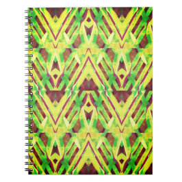 Caderno Espiral Padrão verde e castanho