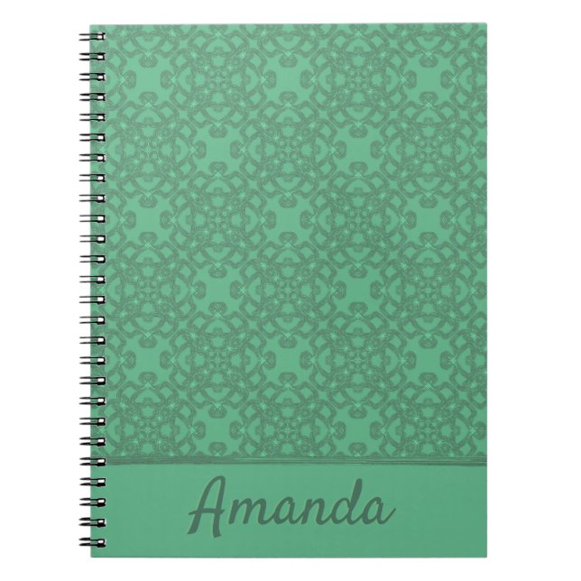 Caderno Espiral Padrão verde-menta personalizado (Frente)