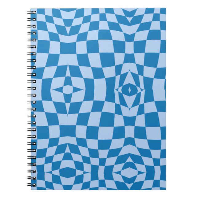 Caderno Espiral Padrão Verificado Azul (Frente)