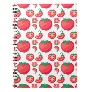 Caderno Espiral Padrão Vermelho De Tomate Tão Engraçado