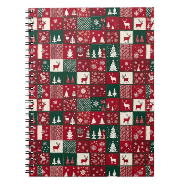 Caderno Espiral Padrão Vibrante de Natal (Frente)