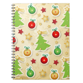 Caderno Espiral Padrão Vintage de Natal