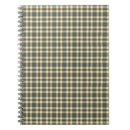 Caderno Espiral Padrão Xadrez Amarelo Verde