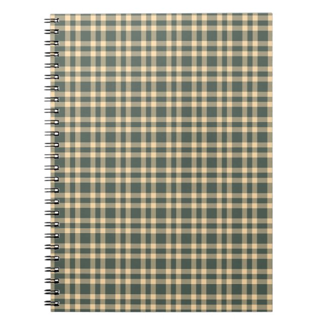 Caderno Espiral Padrão Xadrez Amarelo Verde (Frente)