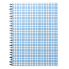 Caderno Espiral Padrão Xadrez Azul Branco