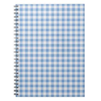 Caderno Espiral padrão xadrez azul escocês
