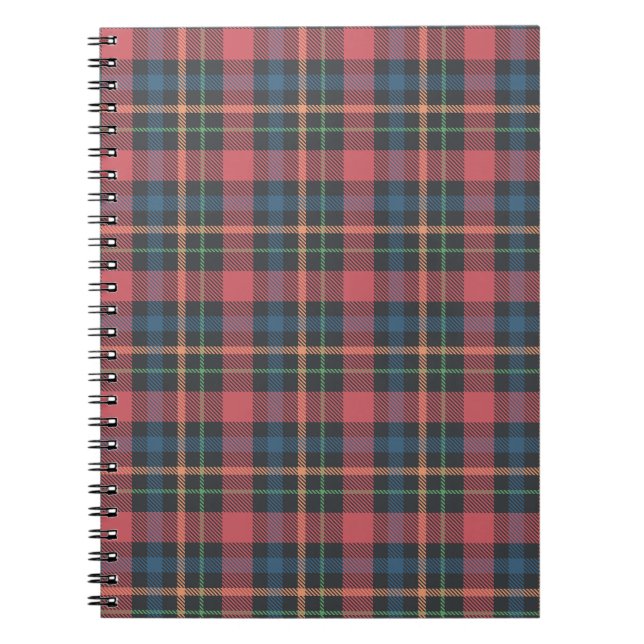 Caderno Espiral Padrão Xadrez Clássico (Frente)