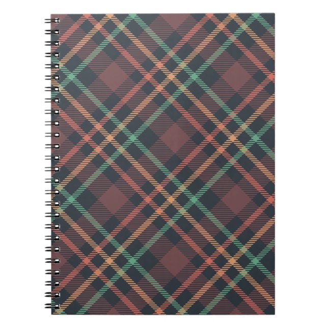Caderno Espiral Padrão Xadrez Clássico (Frente)